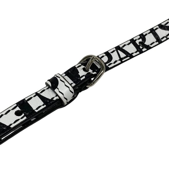 BALENCIAGA Shopping Phone Holder 593826 White Black Red Leather Shoulder Bag - Picture 13 of 15